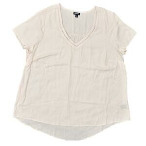 Torrid Women's Plus Size 0 Pink Polyester Blouse V Neck Short Sleeve Solid